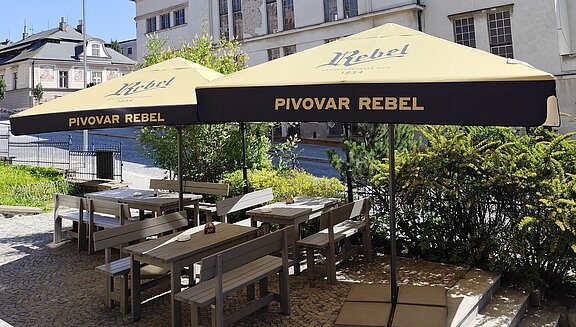 Advertising parasol Malaga