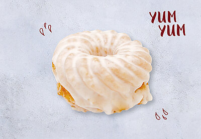 Ring-shaped doughnut with icing