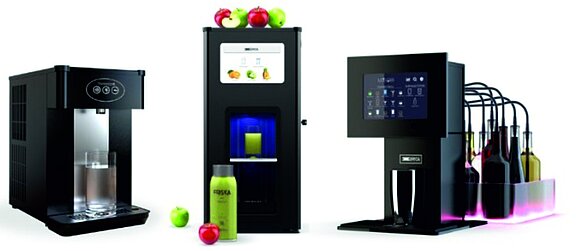 Wasserspender, Fruchtsaftmaschine und Cocktailmaschine