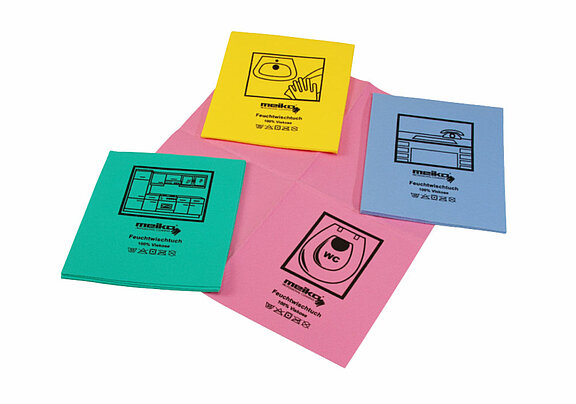 Feuchtwischtuch mit Piktogramm