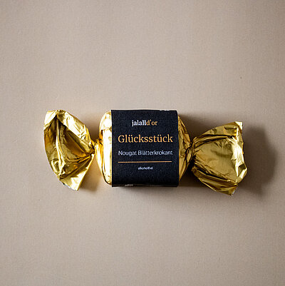Glücksstück No. 3 Nougat Blätterkrokant Praline