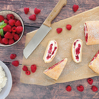 Quark-Himbeer-Strudel