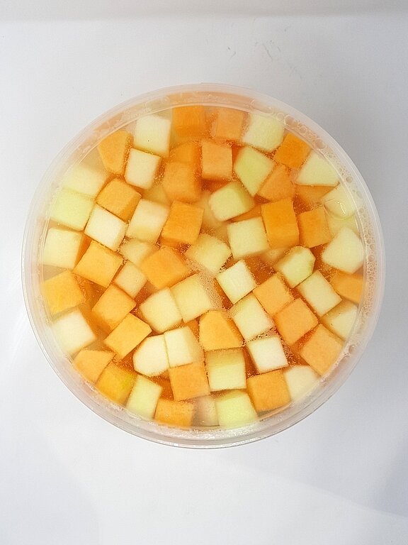 Frische Honig-Zuckermelonenwürfel Frische Honig-Zuckermelonenwürfel