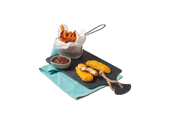 Crispy Cornflakes Chicken Fingers gegart Crispy Cornflakes Chicken Fingers gegart