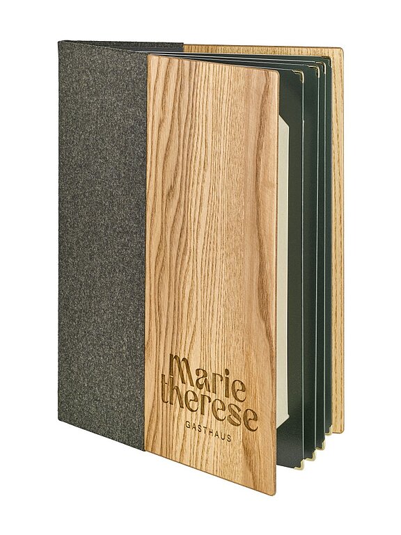 Holz-/ Lodenkarte mit Branding